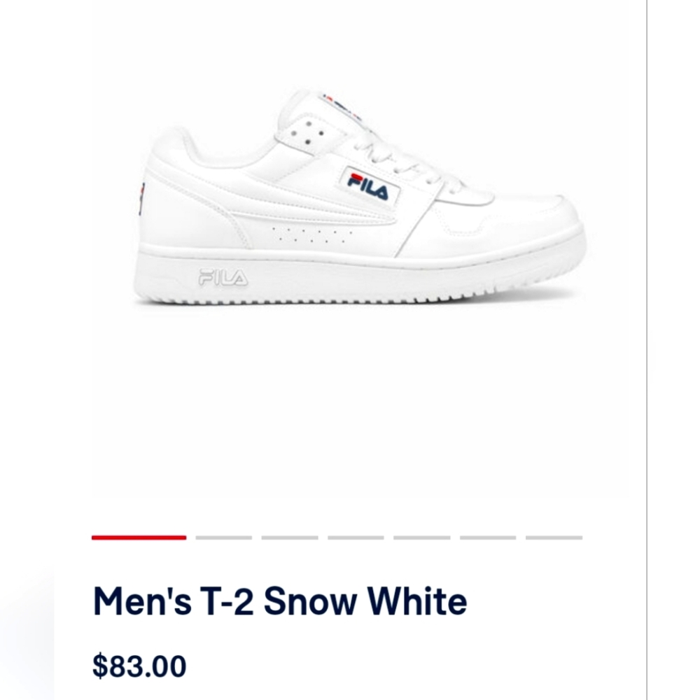 Fila T-2 Snow White Shoes Size 8.5M 9.5W